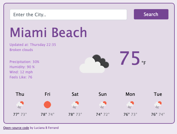 weather application using javascritp