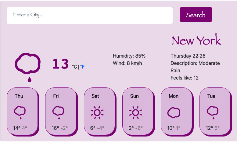 weather website in react